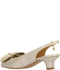 J. Renee Lirain Patent Grosgrain Bow Peep Toe Slingback Pumps
