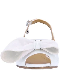 J. Renee Lirain Patent Grosgrain Bow Peep Toe Slingback Pumps