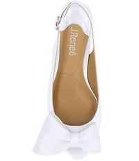 J. Renee Lirain Patent Grosgrain Bow Peep Toe Slingback Pumps