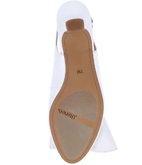 J. Renee Lirain Patent Grosgrain Bow Peep Toe Slingback Pumps