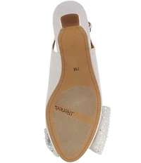 J. Renee Lirain Satin Embellished Bow Peep Toe Slingback Pumps