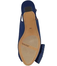 J. Renee Lirain Satin Embellished Bow Peep Toe Slingback Pumps