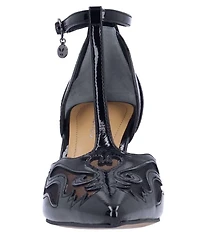 J. Renee Lisha Patent And Mesh T-Strap Pumps