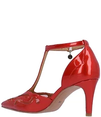 J. Renee Lisha Patent And Mesh T-Strap Pumps