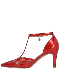 J. Renee Lisha Patent And Mesh T-Strap Pumps