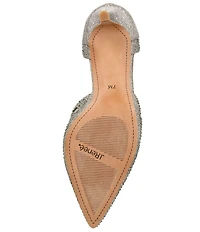 J. Renee Lisha Satin And Mesh Rhinestone T-Strap Pumps