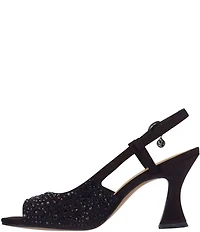 J. Renee Loredana Rhinestone Satin Slingback Dress Sandals