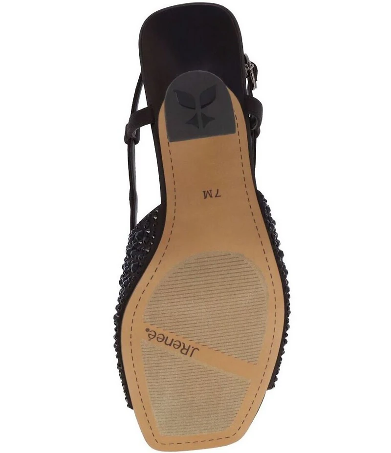 J. Renee Loredana Rhinestone Satin Slingback Dress Sandals