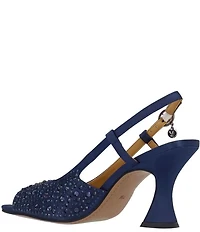 J. Renee Loredana Rhinestone Satin Slingback Dress Sandals