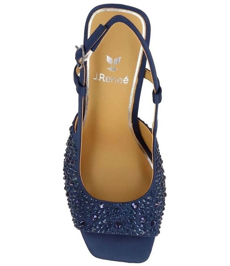 J. Renee Loredana Rhinestone Satin Slingback Dress Sandals