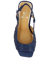 J. Renee Loredana Rhinestone Satin Slingback Dress Sandals