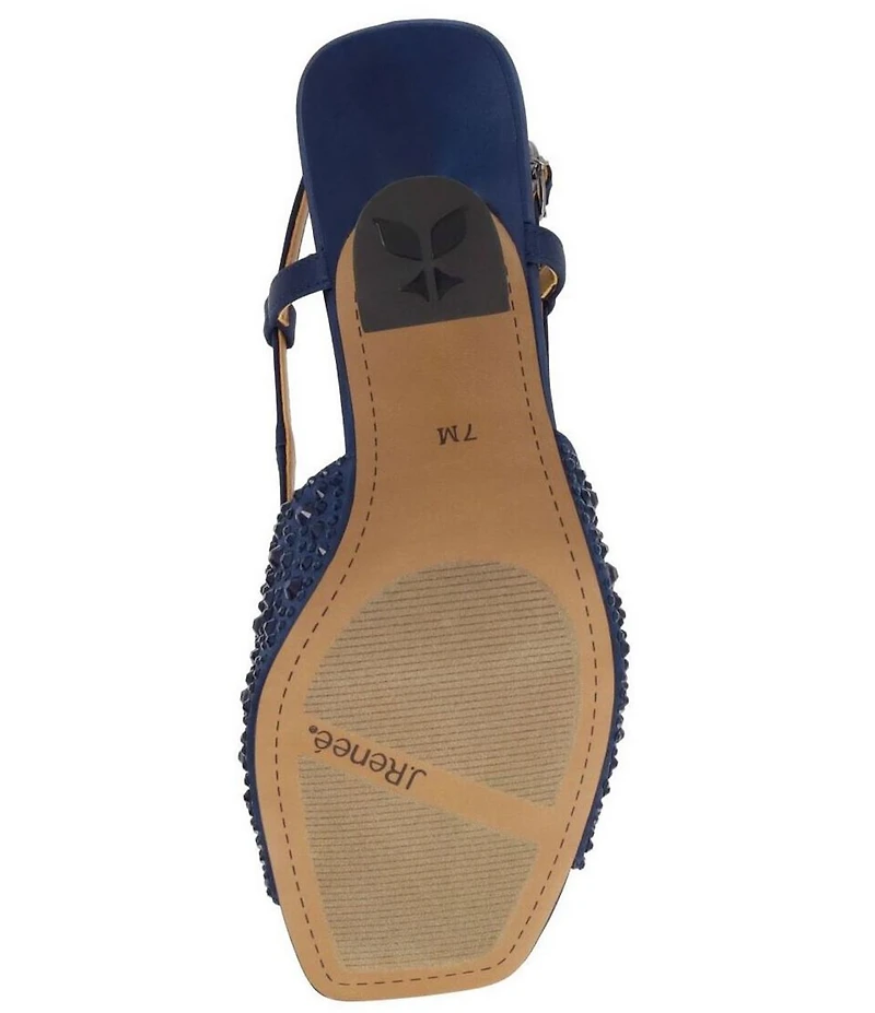 J. Renee Loredana Rhinestone Satin Slingback Dress Sandals