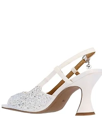 J. Renee Loredana Rhinestone Satin Slingback Dress Sandals