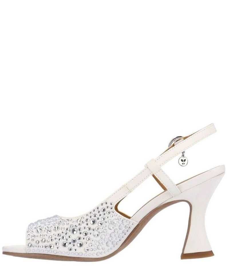 J. Renee Loredana Rhinestone Satin Slingback Dress Sandals