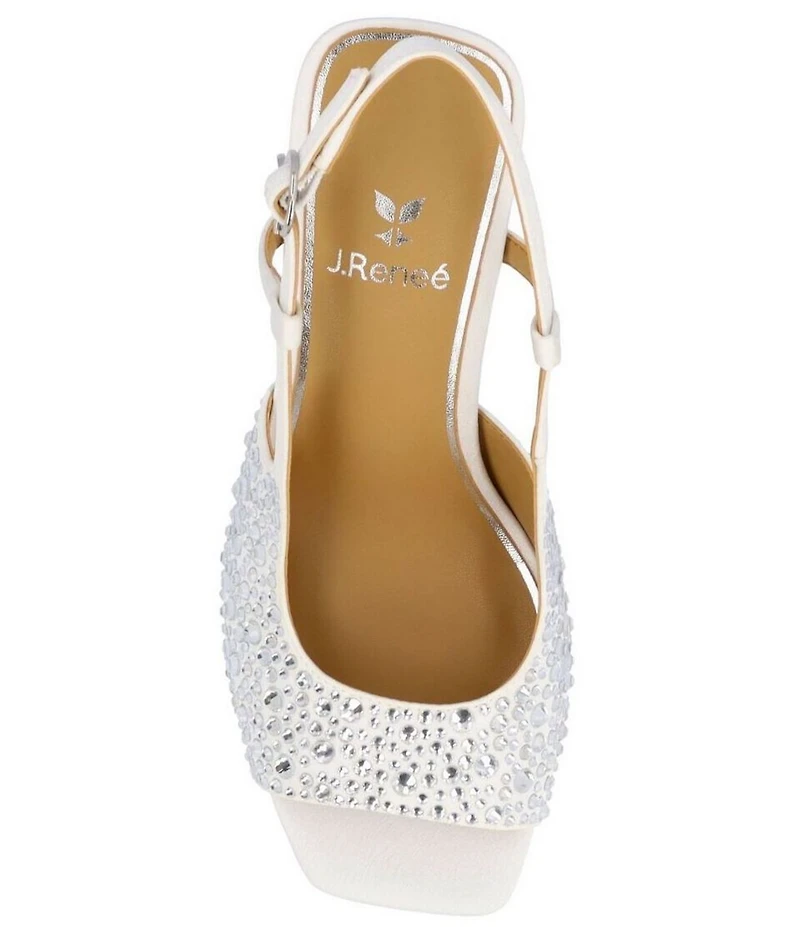 J. Renee Loredana Rhinestone Satin Slingback Dress Sandals