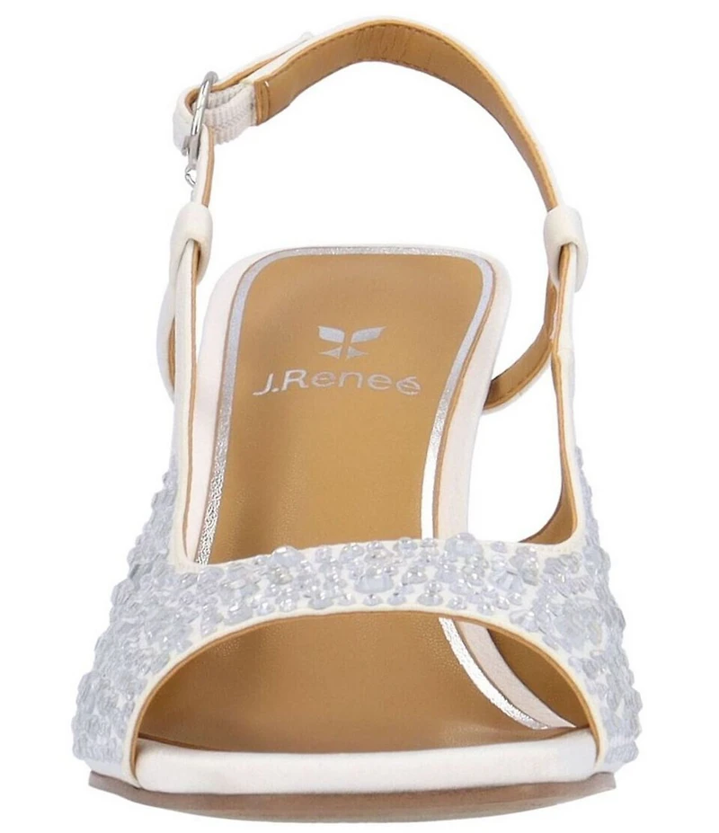 J. Renee Loredana Rhinestone Satin Slingback Dress Sandals