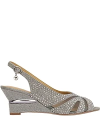J. Renee Lovela Rhinestone Slingback Wedge Peep Toe Pumps