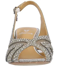 J. Renee Lovela Rhinestone Slingback Wedge Peep Toe Pumps