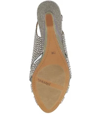 J. Renee Lovela Rhinestone Slingback Wedge Peep Toe Pumps