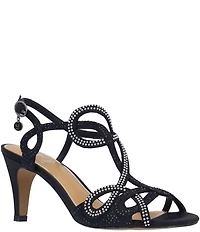 J. Renee Lulah Satin Rhinestone Embellished Strappy Sandals