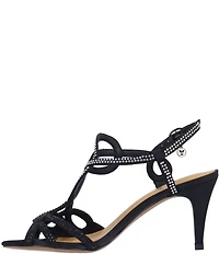 J. Renee Lulah Satin Rhinestone Embellished Strappy Sandals