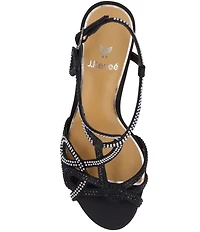 J. Renee Lulah Satin Rhinestone Embellished Strappy Sandals