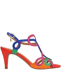 J. Renee Lulah Satin Rhinestone Embellished Strappy Sandals