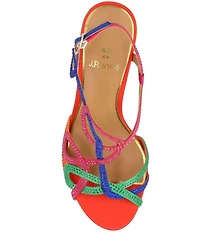 J. Renee Lulah Satin Rhinestone Embellished Strappy Sandals