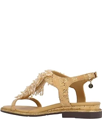 J. Renee Lunaria Beaded Cork T-Strap Sandals