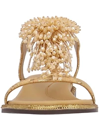 J. Renee Lunaria Beaded Cork T-Strap Sandals