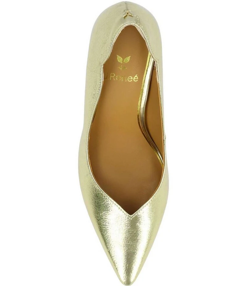 J. Renee Lunessa Metallic Leather Pointed Toe Pumps