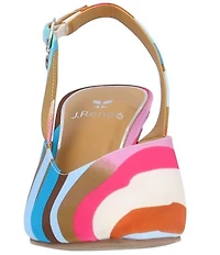 J. Renee Matina Printed Stripe Slingback Pointed Toe Dress Pumps