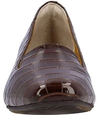 J. Renee Mavora Croco Embossed Patent Block Heel Loafer Pumps