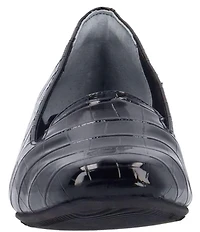 J. Renee Mavora Croco Embossed Patent Block Heel Loafer Pumps