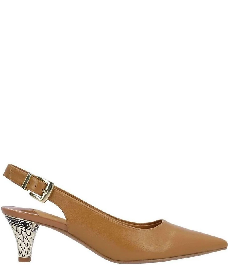 J. Renee Mayetta Leather Slingback Pumps