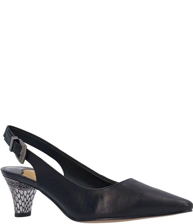 J. Renee Mayetta Leather Slingback Pumps