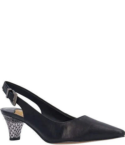 J. Renee Mayetta Leather Slingback Pumps