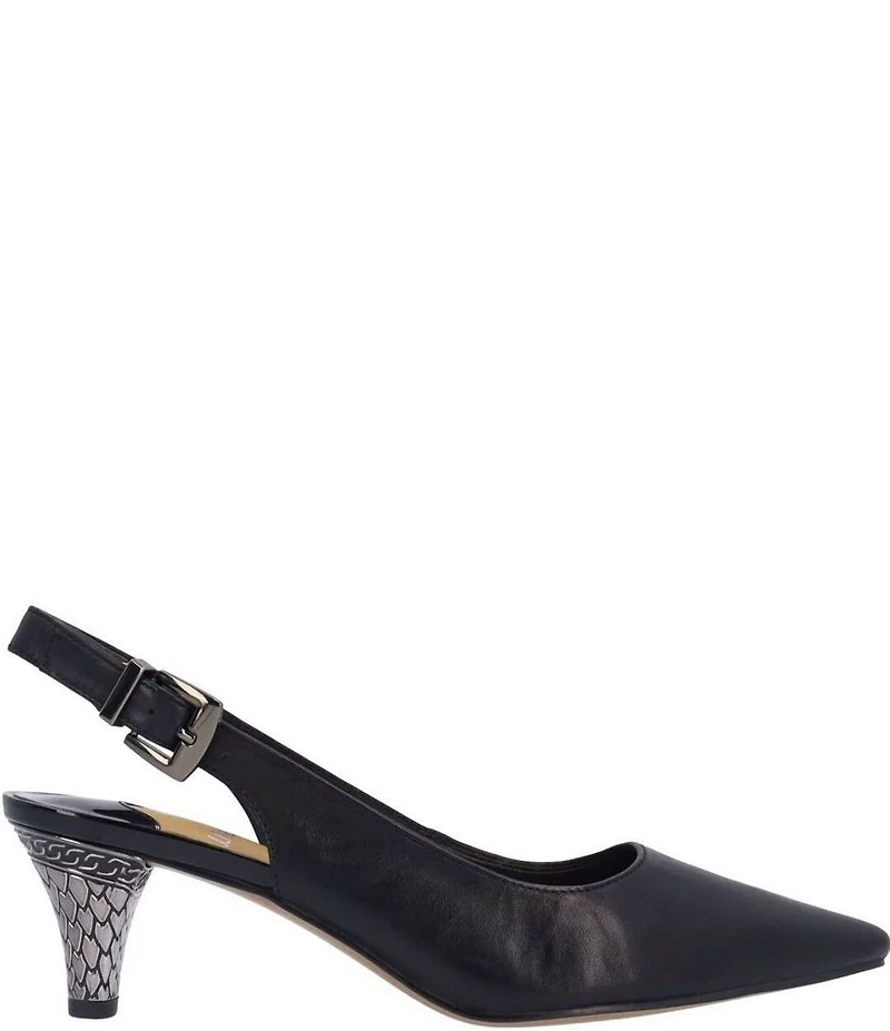 J. Renee Mayetta Leather Slingback Pumps