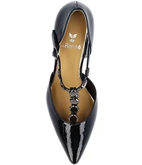 J. Renee Mayven Patent Studded T-Strap Pumps
