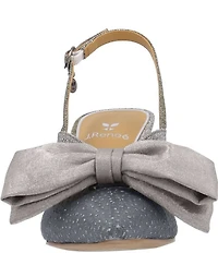 J. Renee Morigen Glitter Dotted Mesh Bow Slingback Pumps