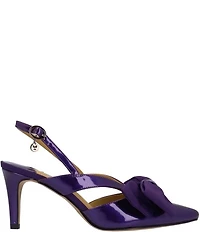 J. Renee Morigen Patent Bow Slingback Pumps