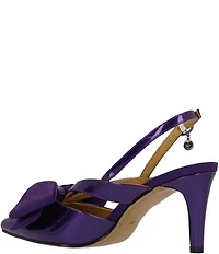 J. Renee Morigen Patent Bow Slingback Pumps