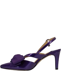J. Renee Morigen Patent Bow Slingback Pumps
