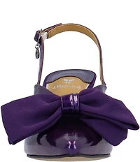 J. Renee Morigen Patent Bow Slingback Pumps