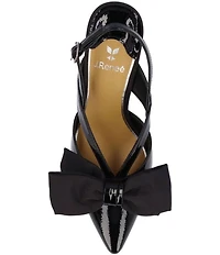 J. Renee Morigen Patent Bow Slingback Pumps