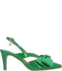 J. Renee Morigen Patent Bow Slingback Pumps