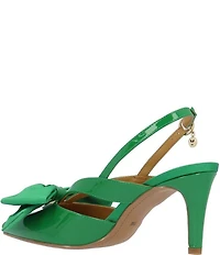 J. Renee Morigen Patent Bow Slingback Pumps