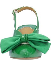 J. Renee Morigen Patent Bow Slingback Pumps