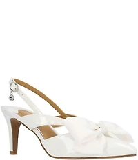 J. Renee Morigen Patent Bow Slingback Pumps