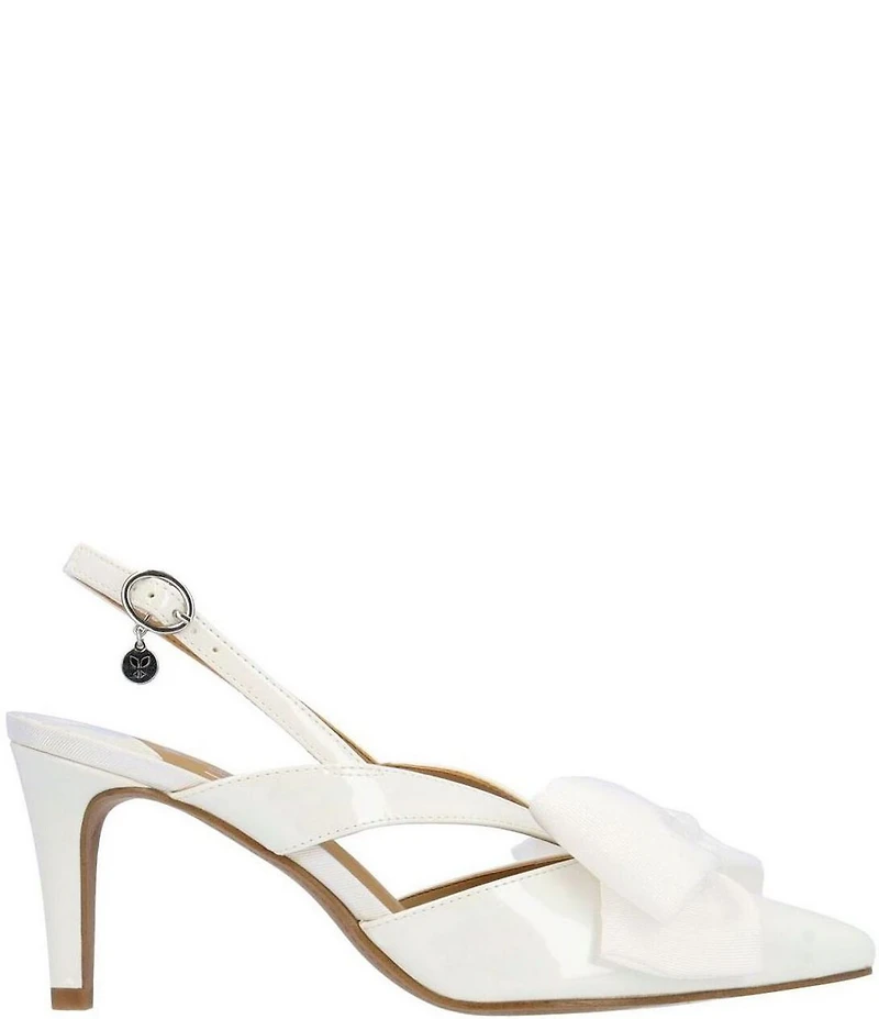 J. Renee Morigen Patent Bow Slingback Pumps